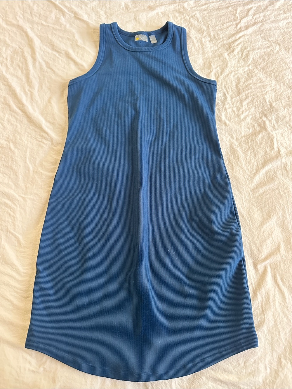Zella Blue Ribbed Tank Dress